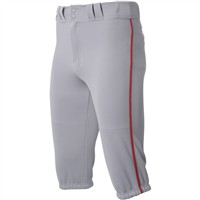 Easton Men's Pro Knicker Piped Baseball Pants, Grey/Red