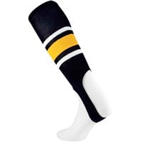 TCK Striped Stirrup Baseball and Softball Socks, Black/Gold