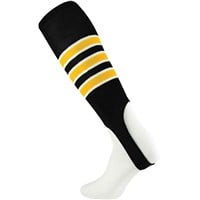 TCK Striped Stirrup Baseball and Softball Socks, Black/Gold