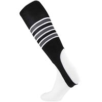 TCK Striped Stirrup Baseball and Softball Socks, Black/Grey