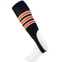 TCK Striped Stirrup Baseball and Softball Socks, Black/Orange