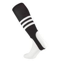 TCK Striped Stirrup Baseball and Softball Socks, Black/White