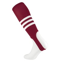 TCK Striped Stirrup Baseball and Softball Socks, Cardinal/White