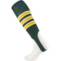 TCK Striped Stirrup Baseball and Softball Socks, Dark Green/Gold