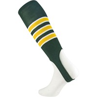 TCK Striped Stirrup Baseball and Softball Socks, Dark Green/White