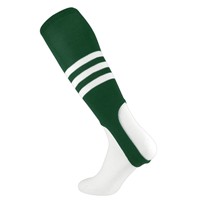 TCK Striped Stirrup Baseball and Softball Socks, Green/White