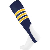 TCK Striped Stirrup Baseball and Softball Socks, Navy/Gold