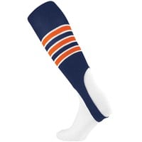 TCK Striped Stirrup Baseball and Softball Socks, Navy/Orange