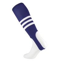 TCK Striped Stirrup Baseball and Softball Socks, Navy/White