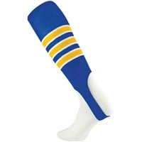 TCK Striped Stirrup Baseball and Softball Socks, Royal/Gold