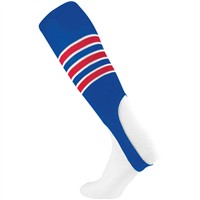 TCK Striped Stirrup Baseball and Softball Socks, Royal/Scarlet