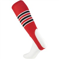 TCK Striped Stirrup Baseball and Softball Socks, Scarlet/Black
