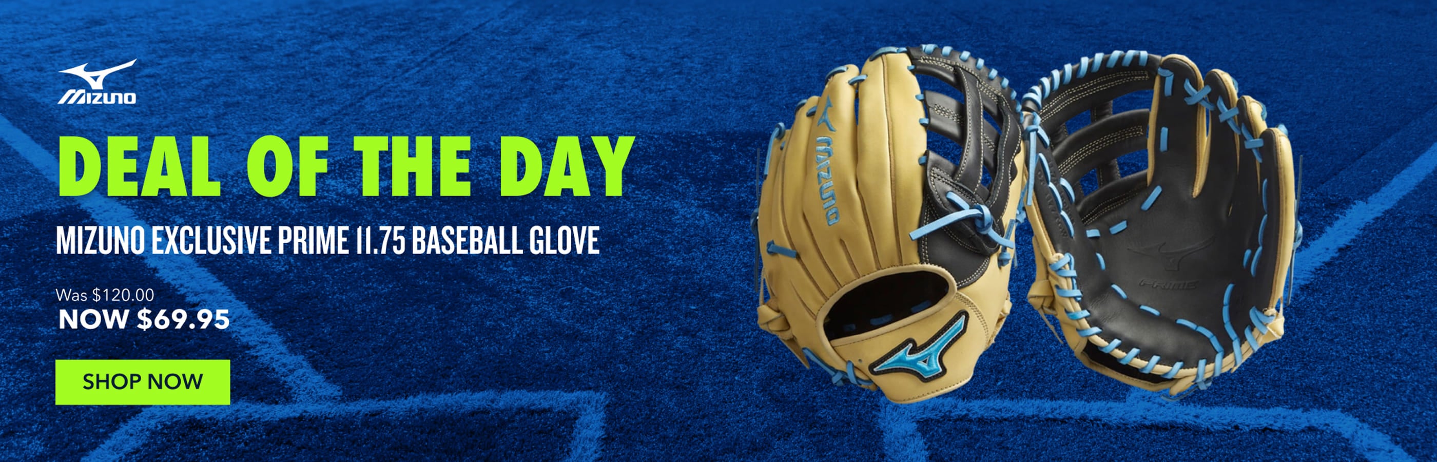 Deal of the day Mizuno Exclusive Prime 11.75 Baseball Glove Was $120.00 NOW $69.95 shop now