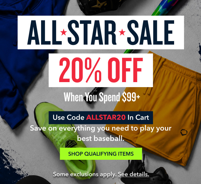 Stock up & save ALL STAR  SALE 20% OFF  When You Spend $99+ Use Code ALLSTAR20 In Cart shop qualifying items Some exclusions apply. See details.